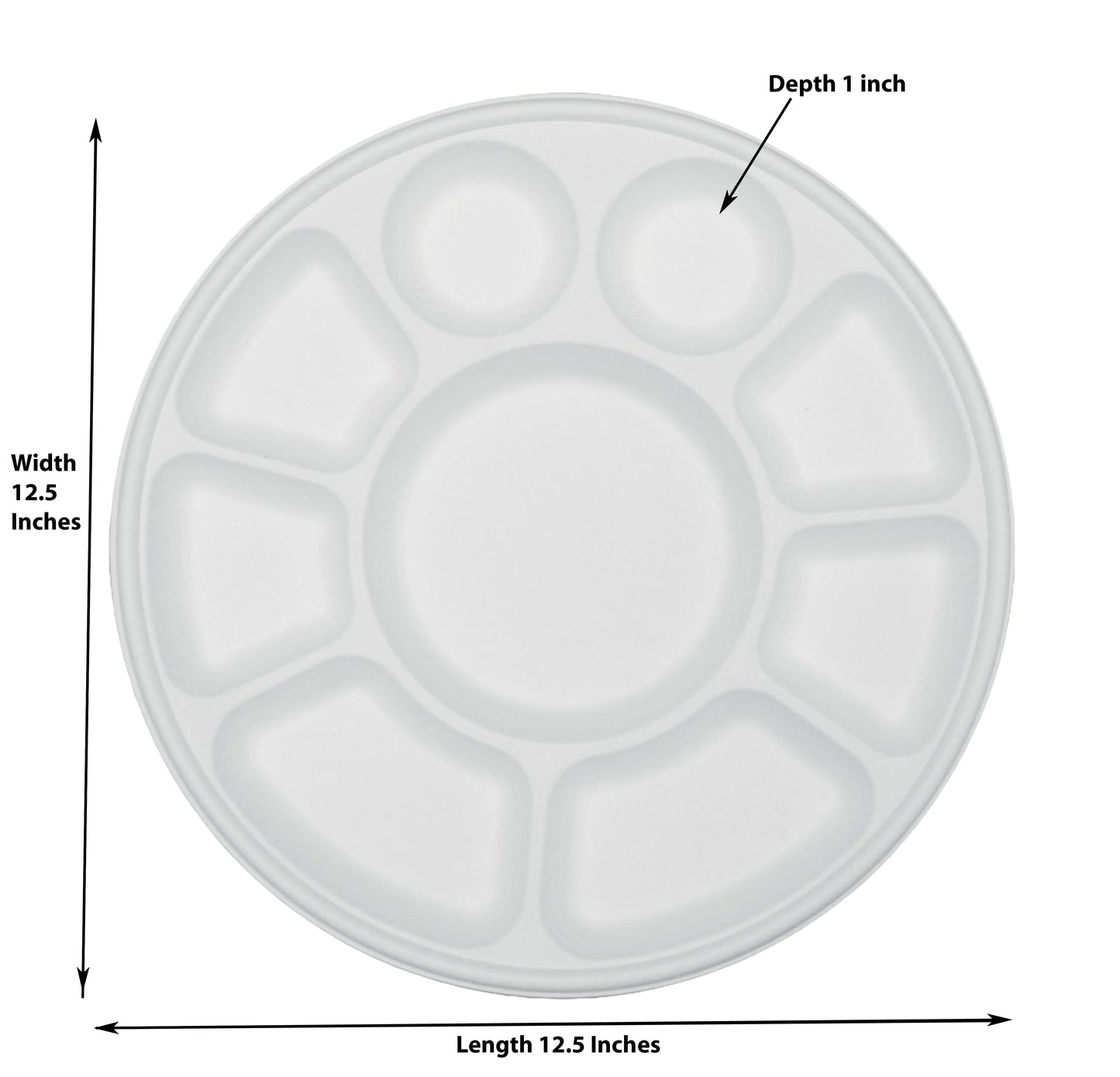 9 Compartment Biodegradable Party Thali Plates