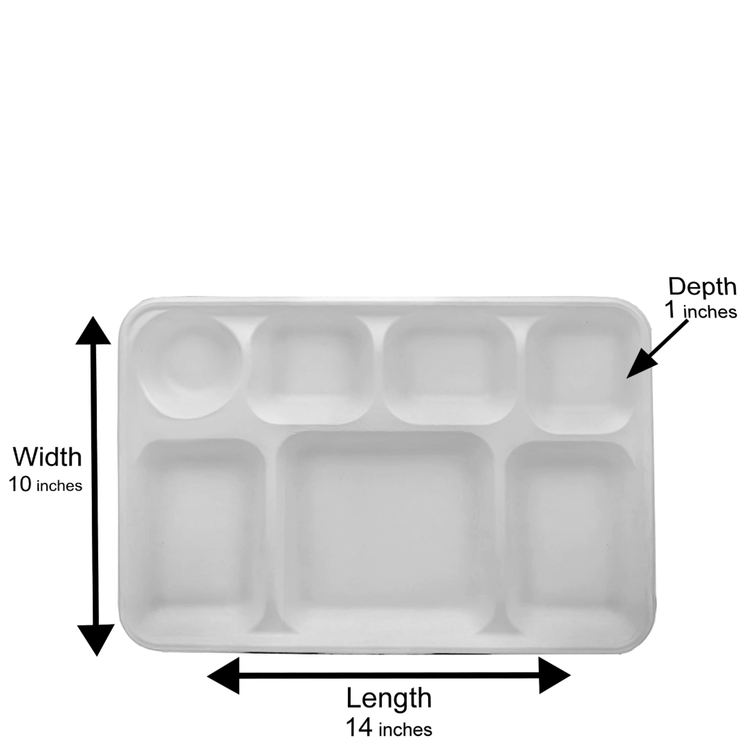 7 Compartment Biodegradable Party Thali Plates