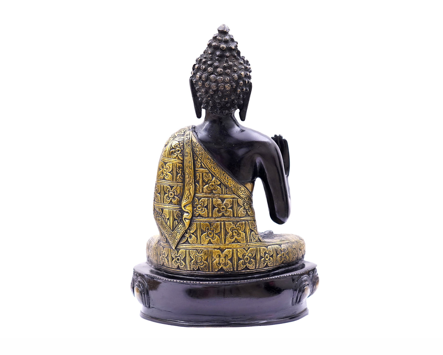 Lord Buddha Brass Statue - Blessing Buddha Idol for Garden, Puja, Home Mandirs, Gifts by Pooja Bazar 5 X 12 X 7 In