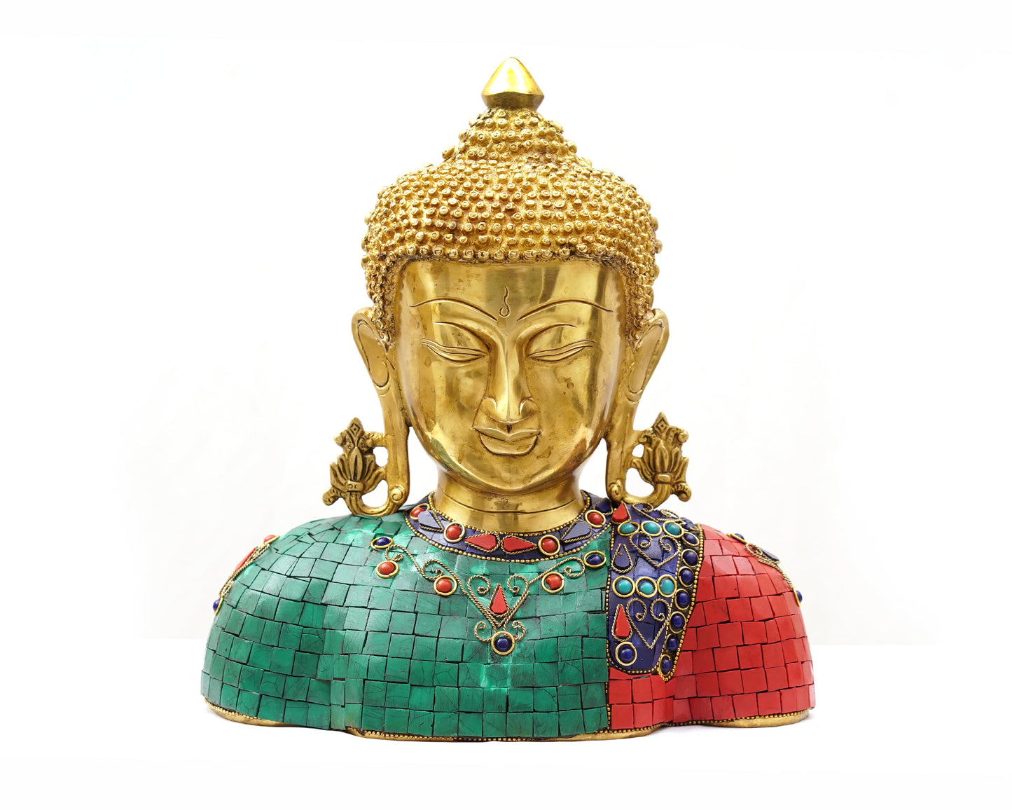 Lord Buddha Brass Statue - Buddha Idol for Garden Décor, Puja, Home Mandirs, Gifts, Showpiece by Pooja Bazar 4 X 10 X 9.5 In