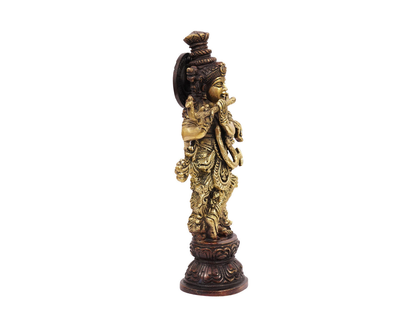 Shri Krishna Small Brass Statue for Puja, Home Mandirs, Gifts by Pooja Bazar 2 X 9.5 X 3 In