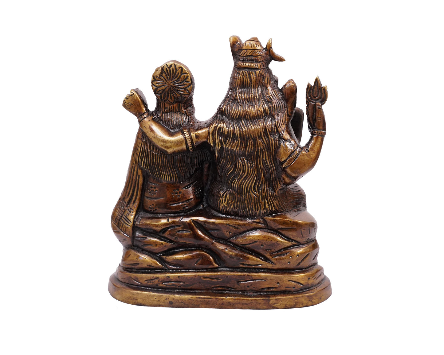 Shiv Parivar Parvati, Kartikeya, Ganesha Small Murti Brass Material for Puja, Home Mandirs, Gifts, Showpiece by Pooja Bazar 7 X 8 X 3 In