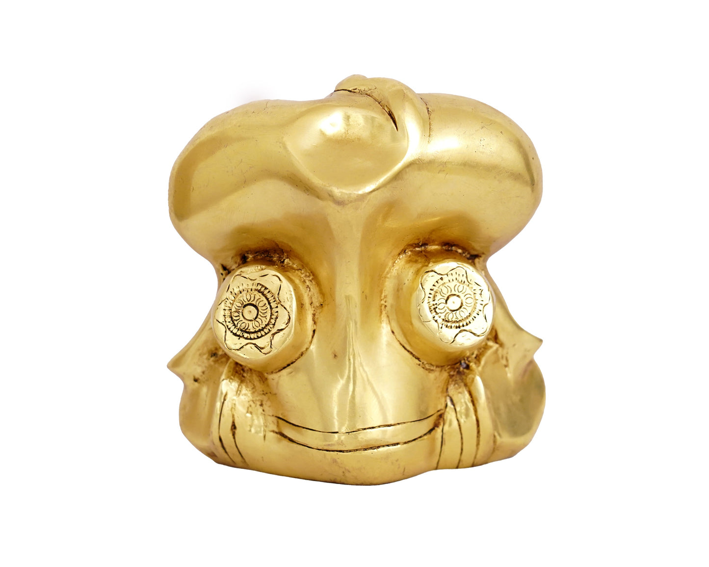 Lord Ganesh small Brass leaf Statue for Puja, Home Mandirs, Decor, Gifts, showpiece by Pooja Bazar 3.5 X 6 X 6 In