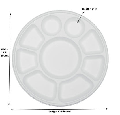 9 Compartment Biodegradable Party Thali Plates