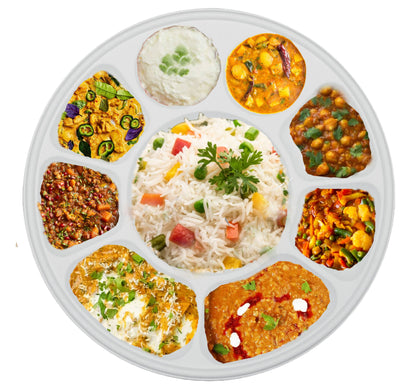 9 Compartment Biodegradable Party Thali Plates