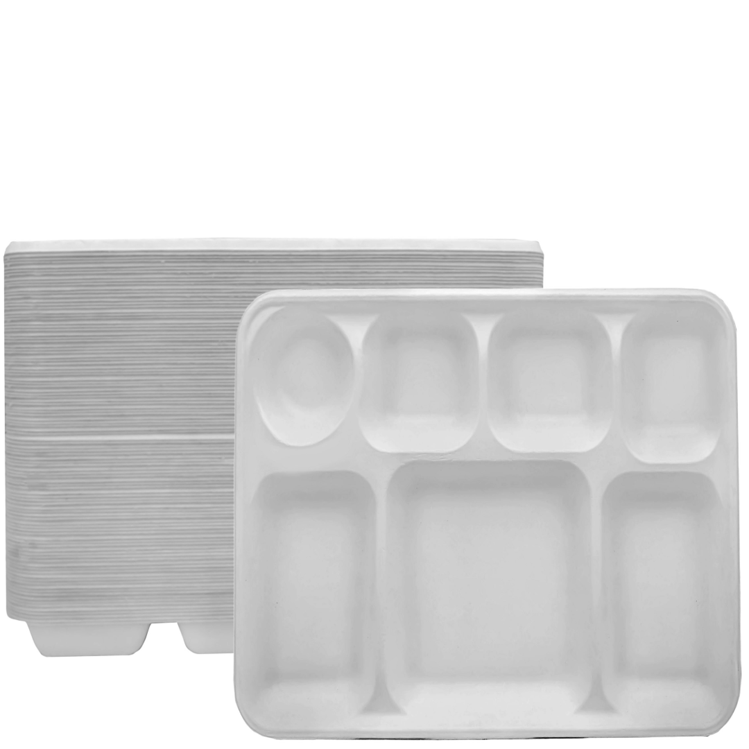 7 Compartment Biodegradable Party Thali Plates