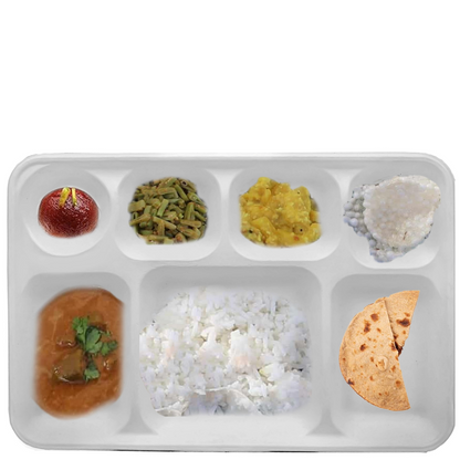 7 Compartment Biodegradable Party Thali Plates