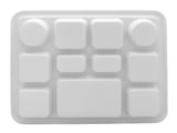 11 Compartment Plastic Plate - Disposable Plastic Thali for Partys - White Color (50 Pack)