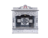 Home Pooja Mandir - Wooden Temple Plated with Pure Silver Aluminuim Sheets, Puja Mandap Home Mandhir 10 X 25 X 27 Inches