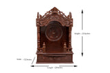 Wooden Engraved Home Puja Mandir by Pooja Bazar - Mandap Temple, Wooden Mandir with Rosewood Finish 12 X 24 X 33 Inches