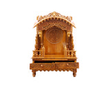 Wooden Engraved Home Puja Mandir by Pooja Bazar - Torana Temple, Wooden Mandir with Antique Oak Wood Finish 16 X 30 X 45 Inches