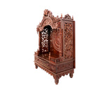 Wooden Engraved Home Puja Mandir by Pooja Bazar - Mandap Temple, Wooden Mandir with Rosewood Finish 16 X 33 X 47 Inches