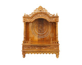 Wooden Engraved Home Puja Mandir by Pooja Bazar - Mandap Temple, Wooden Mandir with Antique Oak Wood Finish 16 X 33 X 47 Inches