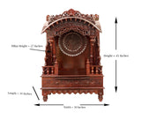 Wooden Engraved Home Puja Mandir by Pooja Bazar - Torana Temple, Wooden Mandir with Rosewood Finish 16 X 30 X 45 Inches