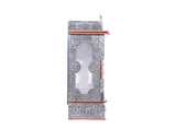 Home Pooja Mandir - Wooden Temple Plated with Copper Oxidized Aluminuim Sheets, Puja Mandap Home Mandhir 10 X 24 X 27 Inches