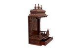 Wooden Engraved Home Puja Mandir by Pooja Bazar - Gopura Temple, Wooden Mandir with Rosewood Finish 13 X 24 X 37 Inches