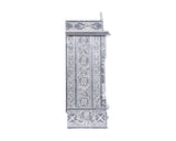 Home Pooja Mandir - Wooden Temple Plated with Pure Silver Aluminuim Sheets, Puja Mandap Home Mandhir 10 X 25 X 27 Inches