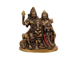 Shiv Parivar Parvati, Kartikeya, Ganesha Murti Brass Material for Puja, Home Mandirs, Gifts by Pooja Bazar 4.5 X 10 X 8.5 In