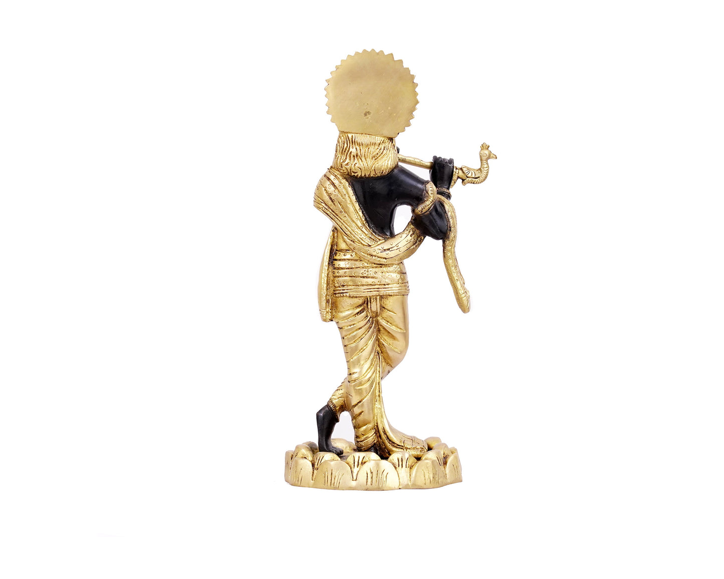 Shri Krishna Brass Statue for Puja, Home Mandirs, Gifts by Pooja Bazar 4.5 X 4.5 X 11 In
