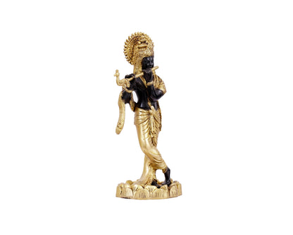 Shri Krishna Brass Statue for Puja, Home Mandirs, Gifts by Pooja Bazar 4.5 X 4.5 X 11 In