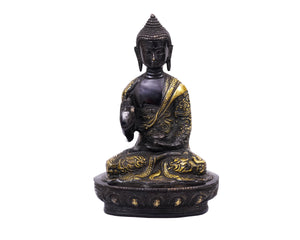 Lord Buddha Brass Statue - Blessing Buddha Idol for Garden, Puja, Home Mandirs, Gifts by Pooja Bazar 5.5 X 8 X 3 In