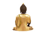 Lord Buddha Brass Statue - Earth Touching Buddha Idol for Garden, Puja, Home Mandirs, Gifts, Showpiece by Pooja Bazar 8.5 X 16 X 13 In