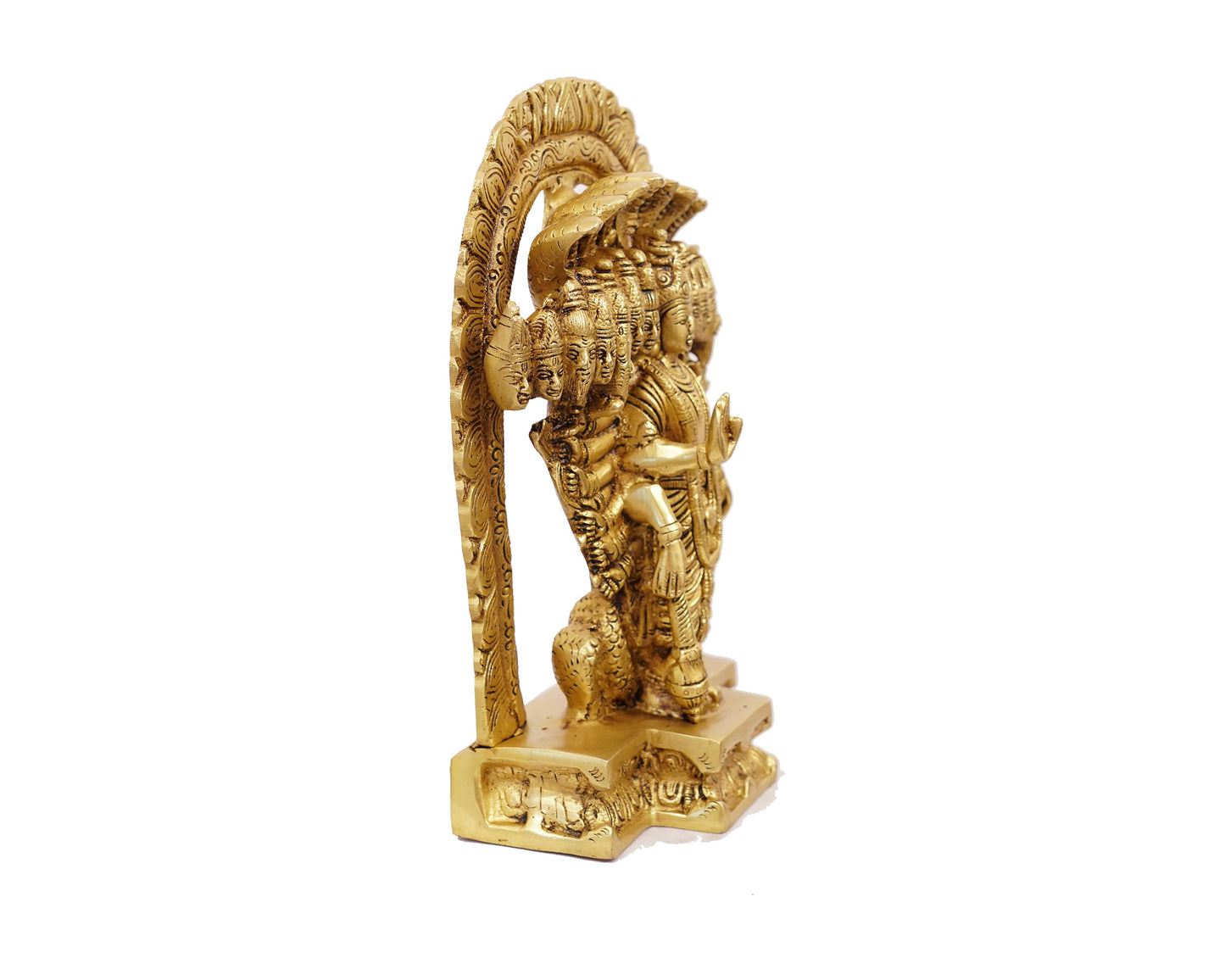 Lord Vishnu Idol Brass Statue with ten Heads for Puja, Home Mandirs, Gifts by Pooja Bazar 4 X 11 X 6.5 In