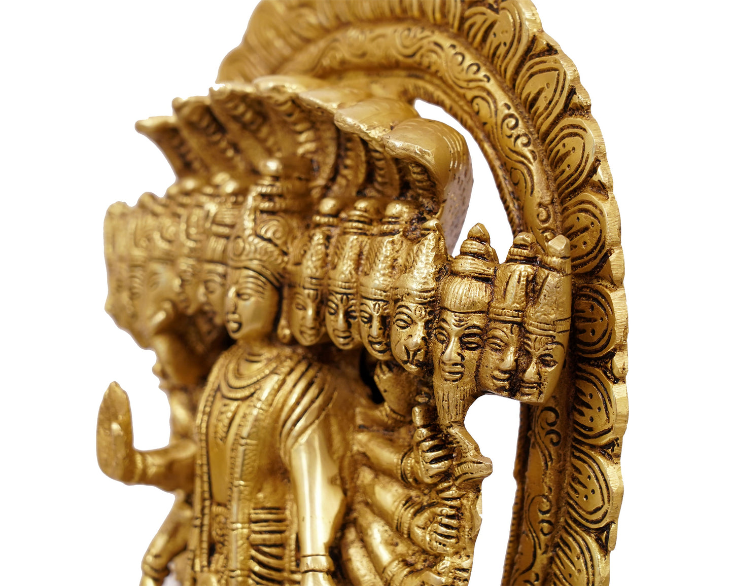 Lord Vishnu Idol Brass Statue with ten Heads for Puja, Home Mandirs, Gifts by Pooja Bazar 4 X 11 X 6.5 In