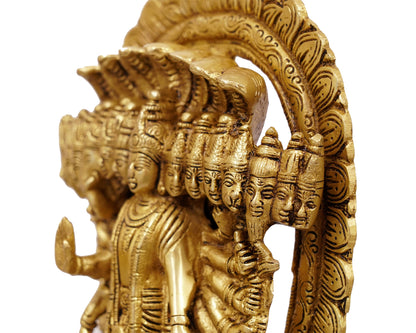 Lord Vishnu Idol Brass Statue with ten Heads for Puja, Home Mandirs, Gifts by Pooja Bazar 4 X 11 X 6.5 In