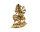Goddess of Lions Murti Brass Statue For Puja, Home Mandir, Gifts by Pooja Bazar 2.5 X 6 X 6 In