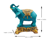 Blue Elephant Showpiece Vastu Brass Statue For Home Decor, Mandir, Gifts, Puja by Pooja Bazar 3.5 X 6.5 X 6.5 In