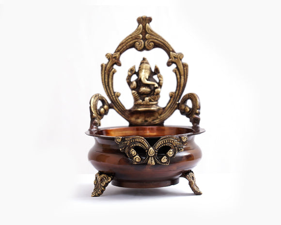 Ganesh Lota Kailash Brass Material for Puja, Home Mandirs, Decor, Gifts by Pooja Bazar 6 X 9 X 6 In