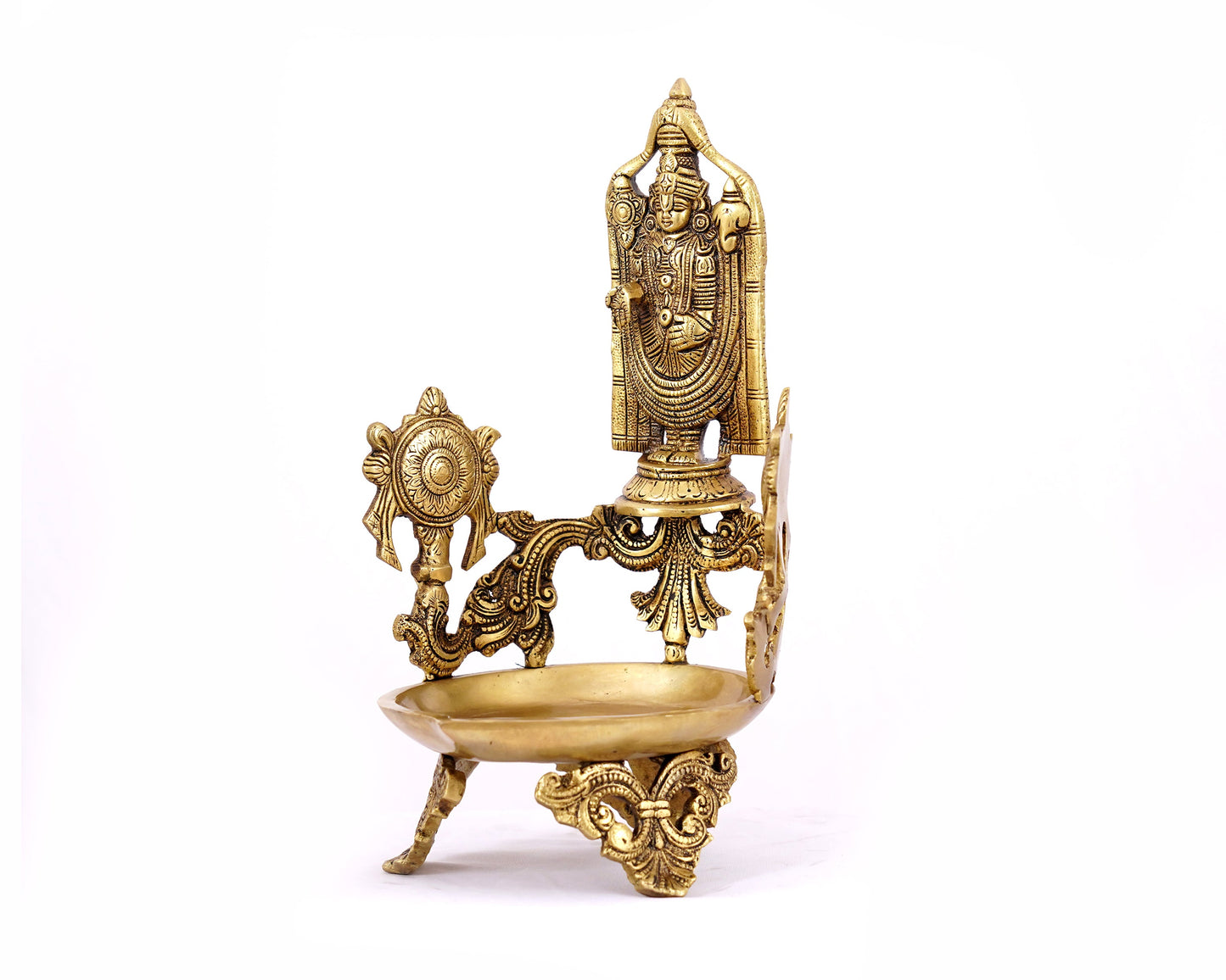 Balaji Statue Aarti Meduim Diya Brass Material For Puja, Home Mandir, Gifts by Pooja Bazar 7 X 14 X 7 In