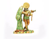 Green Radha Krishna Brass Small Statue For Puja, Home Mandirs, Decor, Gifts, Showpiece by Pooja Bazar 5 X 11 X 7 In