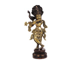 Shri Krishna Small Brass Statue for Puja, Home Mandirs, Gifts, Showpiece by Pooja Bazar 3 X 10 X 3 In