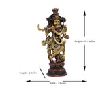 Shri Krishna Small Brass Statue for Puja, Home Mandirs, Gifts by Pooja Bazar 2 X 9.5 X 3 In