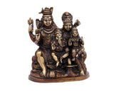 Shiv Parivar Parvati, Kartikeya, Ganesha Small Murti Brass Material for Puja, Home Mandirs, Gifts, Showpiece by Pooja Bazar 7 X 8 X 3 In