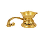 Aarti Pooja Small Diya Brass Material for Aarti, Home, Puja, Mandir, Gifts by Pooja Bazar 3 X 2.5 X 5.5 In