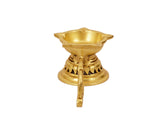 Aarti Pooja Small Diya Brass Material for Aarti, Home, Puja, Mandir, Gifts by Pooja Bazar 3 X 2.5 X 5.5 In