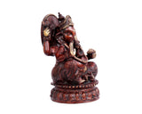 Lord Ganesh Idol - Brass small red color Statue for Puja, Home Mandirs, Decor, Gifts, showpiece by Pooja Bazar 5.5 X 9 X 5.5 In