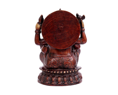 Lord Ganesh Idol - Brass small red color Statue for Puja, Home Mandirs, Decor, Gifts, showpiece by Pooja Bazar 5.5 X 9 X 5.5 In