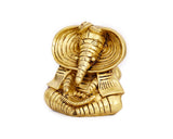 Lord Ganesh small Brass leaf Statue for Puja, Home Mandirs, Decor, Gifts, showpiece by Pooja Bazar  3.5 X 6 X 6 In