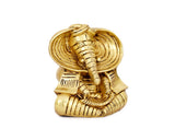 Lord Ganesh small Brass leaf Statue for Puja, Home Mandirs, Decor, Gifts, showpiece by Pooja Bazar  3.5 X 6 X 6 In