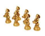 Ganesh with Musical Instruments Statue Brass Material for Puja, Home, Décor, Showpiece, Mandir, Gifts 2.5 X 6 X 2 In
