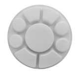 9 Compartment Plastic Plate - Disposable White Round Thali (50 Pack)